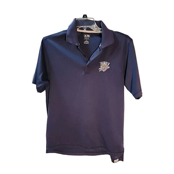 Adidas Oklahoma City OKC Thunder NBA Men's M Short Sleeve Polyester Polo Shirt - Picture 1 of 4